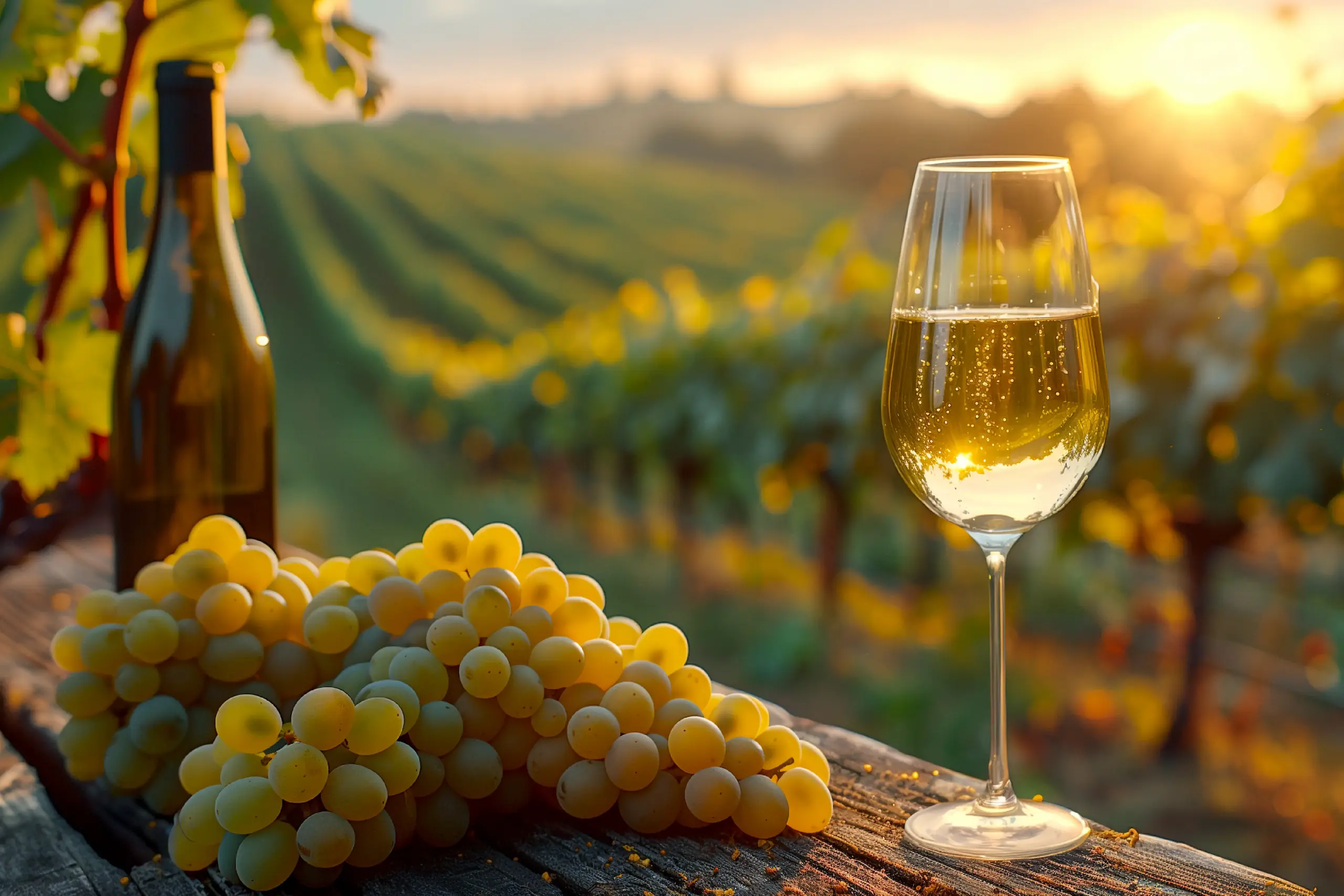 Jurançon : verre de vin blanc.